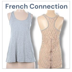 French Connection | Gray Scoop Neck with Lace Back | Size S